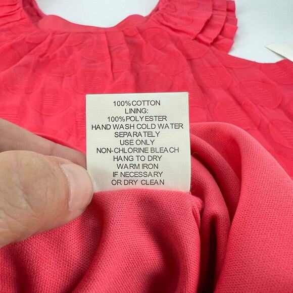 NEW Rabbit Rabbit Rabbit Women's 10 Cap Ruffled Sleeves Pink Circle Lined Dress - Picture 8 of 10